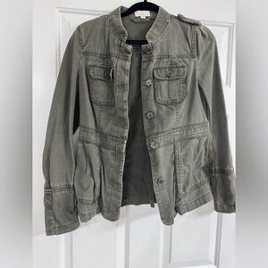 Loft green military jacket. Size XS. Gently worn.